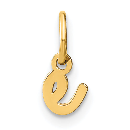 14K Gelbgold 14ky Lower Gehäuse Buchstabe E Initiale Charm