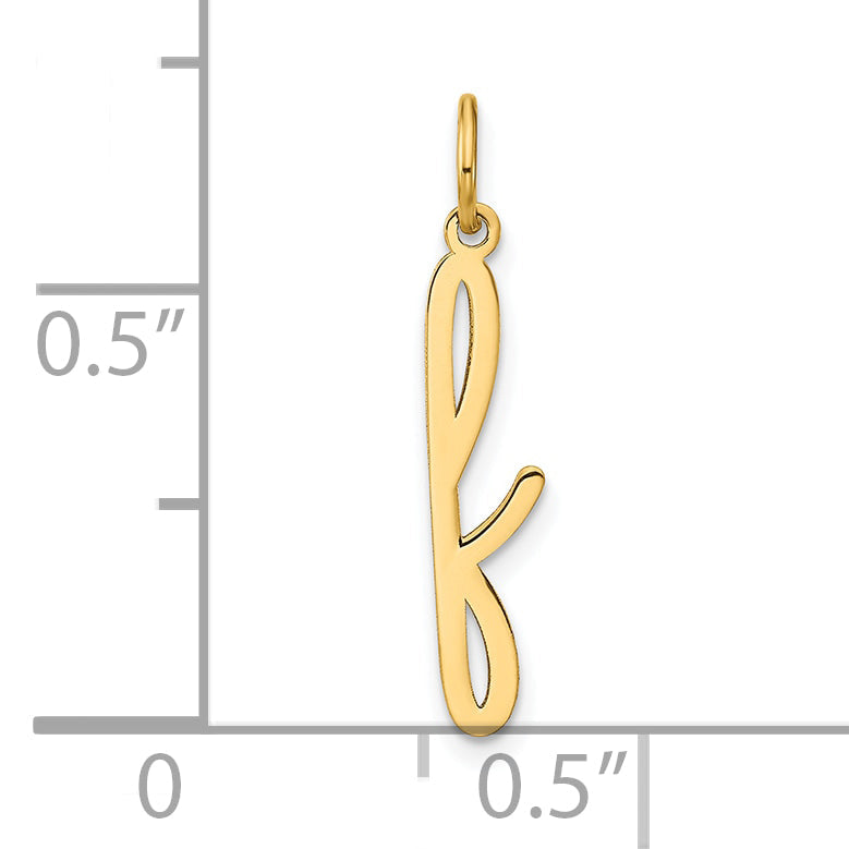 14K Gelbgold 14ky Lower Gehäuse Buchstabe F Initiale Charm