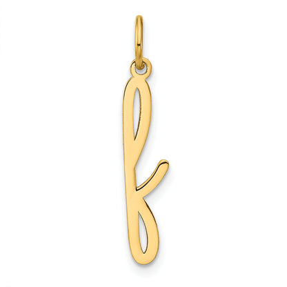 14K Gelbgold 14ky Lower Gehäuse Buchstabe F Initiale Charm