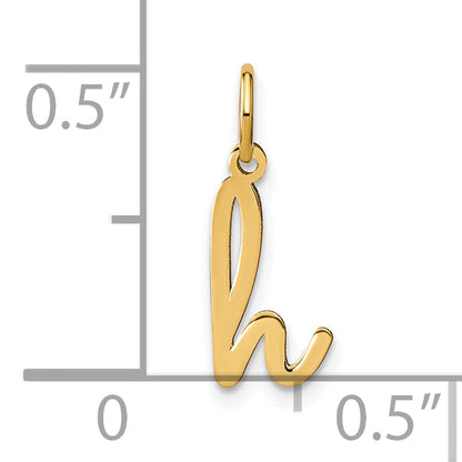 14K Gelbgold 14ky Lower Gehäuse Buchstabe H Initiale Charm