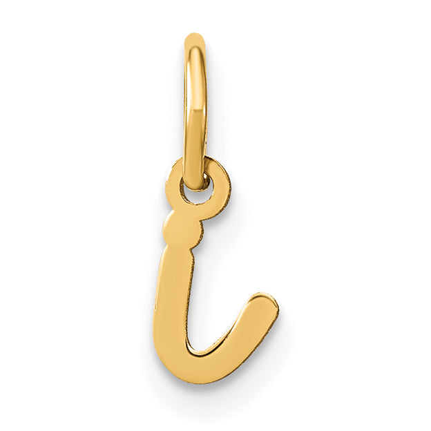 14K Gelbgold 14ky Lower Gehäuse Buchstabe I Initiale Charm