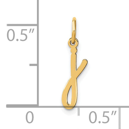 14K Gelbgold 14ky Lower Gehäuse Buchstabe J Initiale Charm