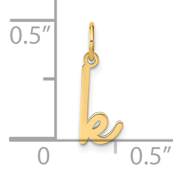 14K Gelbgold 14ky Lower Gehäuse Buchstabe K Initiale Charm