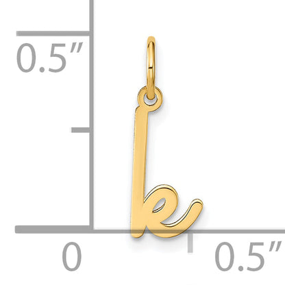 14K Gelbgold 14ky Lower Gehäuse Buchstabe K Initiale Charm