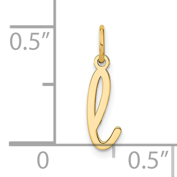 14K Gelbgold 14ky Lower Gehäuse Buchstabe L Initiale Charm