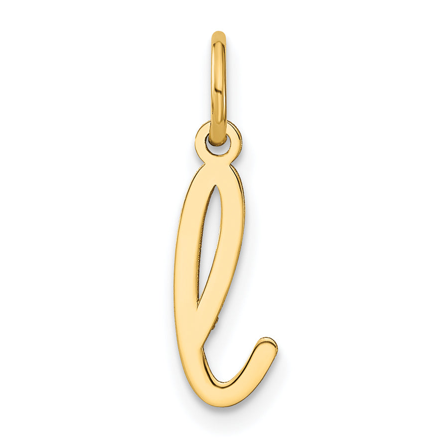 14K Gelbgold 14ky Lower Gehäuse Buchstabe L Initiale Charm