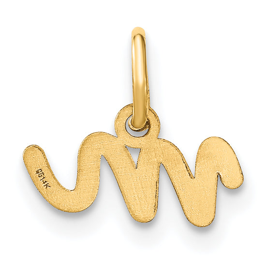 14K Gelbgold 14ky Lower Gehäuse Buchstabe M Initiale Charm