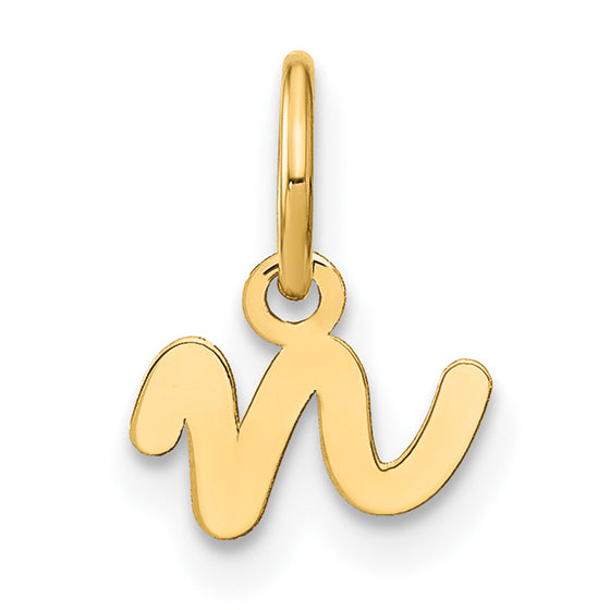 14K Gelbgold 14ky Lower Gehäuse Buchstabe N Initiale Charm