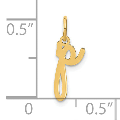 14K Gelbgold 14ky Lower Gehäuse Buchstabe P Initiale Charm