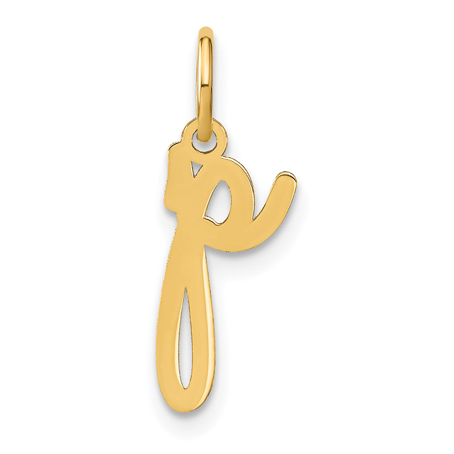14K Gelbgold 14ky Lower Gehäuse Buchstabe P Initiale Charm