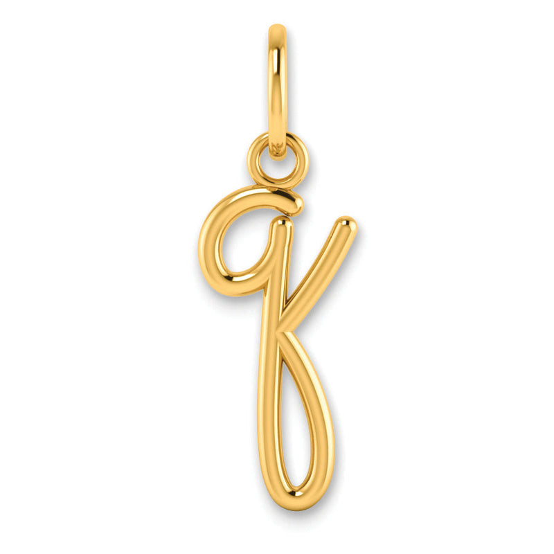 14K Gelbgold 14ky Lower Gehäuse Buchstabe Q Initiale Charm