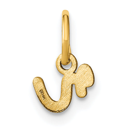 14K Gelbgold 14ky Lower Gehäuse Buchstabe R Initiale Charm