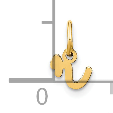 14K Gelbgold 14ky Lower Gehäuse Buchstabe R Initiale Charm