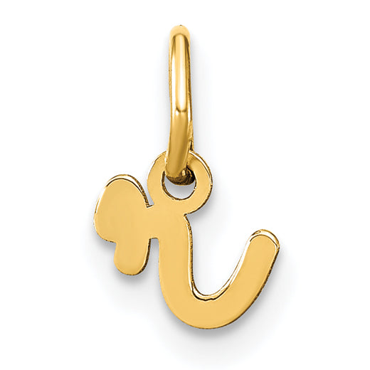 14K Gelbgold 14ky Lower Gehäuse Buchstabe R Initiale Charm