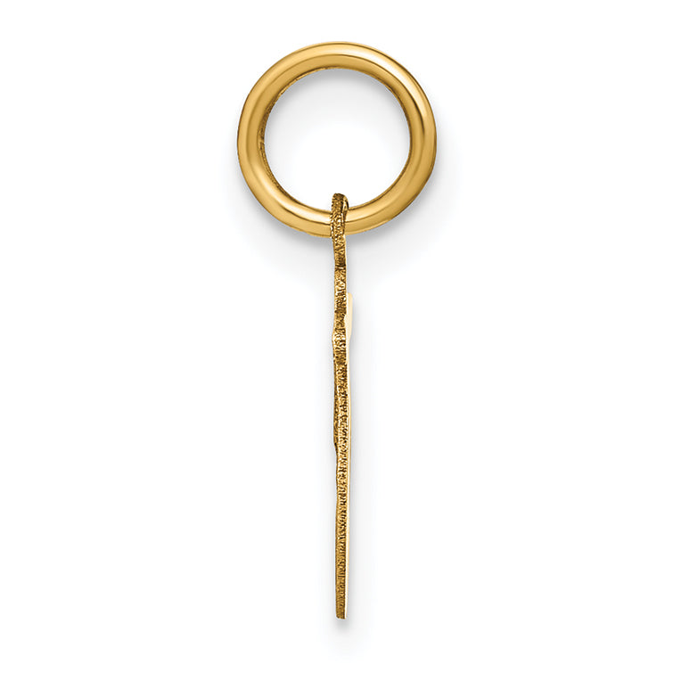 14K Gelbgold 14ky Lower Gehäuse Buchstabe T Initiale Charm