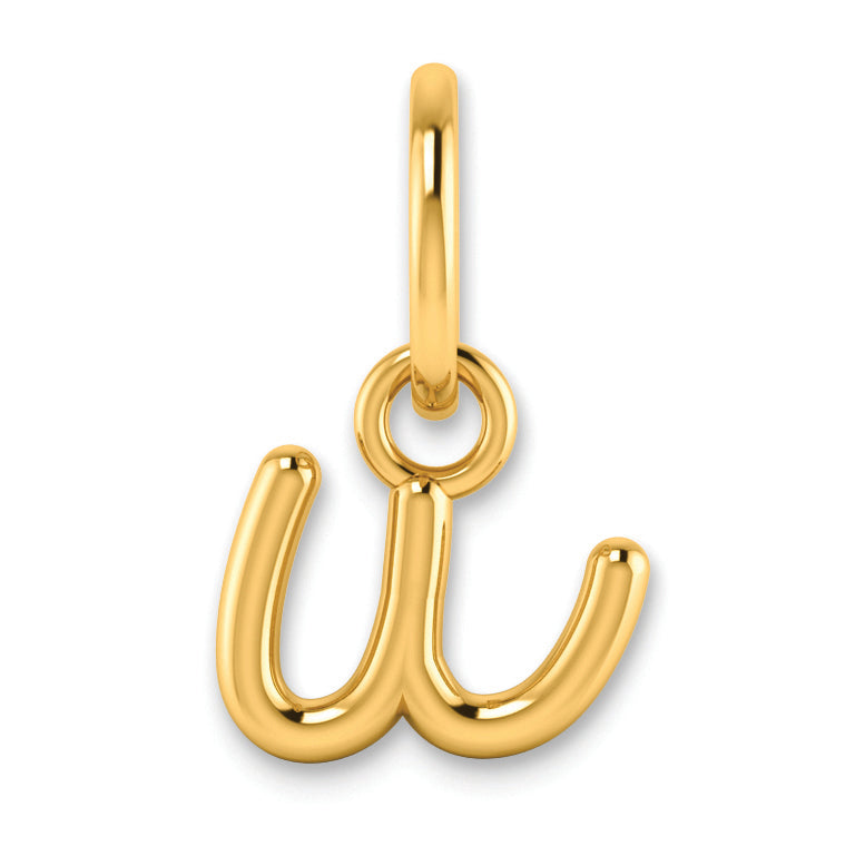 14K Gelbgold 14ky Lower Gehäuse Buchstabe U Initiale Charm