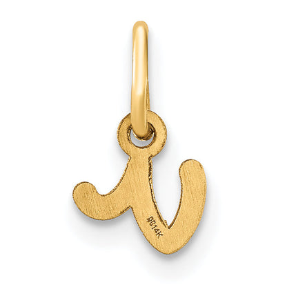 14K Gelbgold 14ky Lower Gehäuse Buchstabe V Initiale Charm