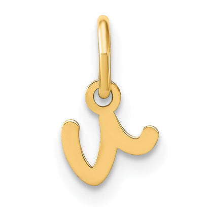 14K Gelbgold 14ky Lower Gehäuse Buchstabe V Initiale Charm