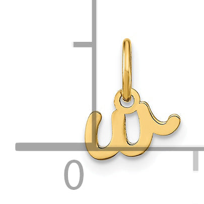 14K Gelbgold 14ky Lower Gehäuse Buchstabe W Initiale Charm