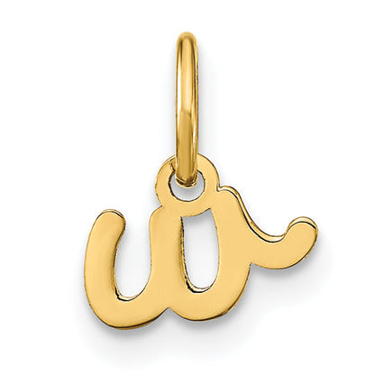14K Gelbgold 14ky Lower Gehäuse Buchstabe W Initiale Charm
