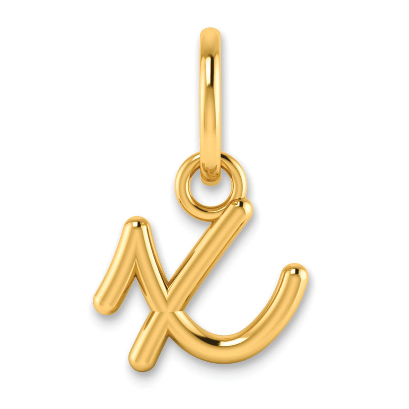 14K Gelbgold 14ky Lower Gehäuse Buchstabe X Initiale Charm