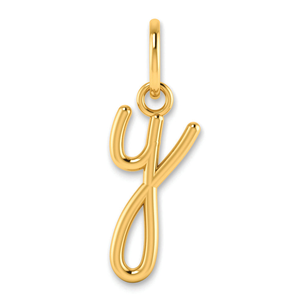 14K Gelbgold 14ky Lower Gehäuse Buchstabe Y Initiale Charm