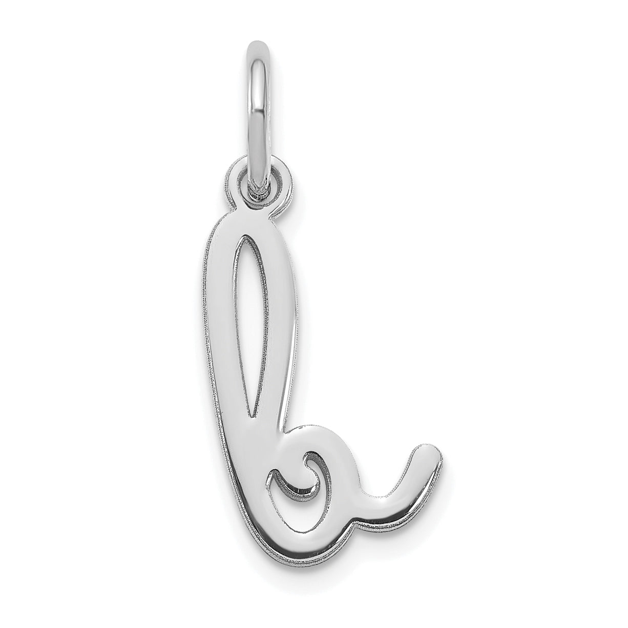 14K Weißgold 14kw Lower Gehäuse Buchstabe B Initiale Charm