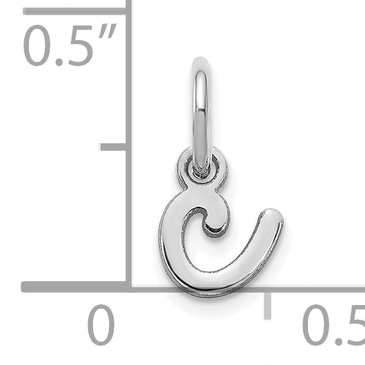 14K Weißgold 14kw Lower Gehäuse Buchstabe C Initiale Charm