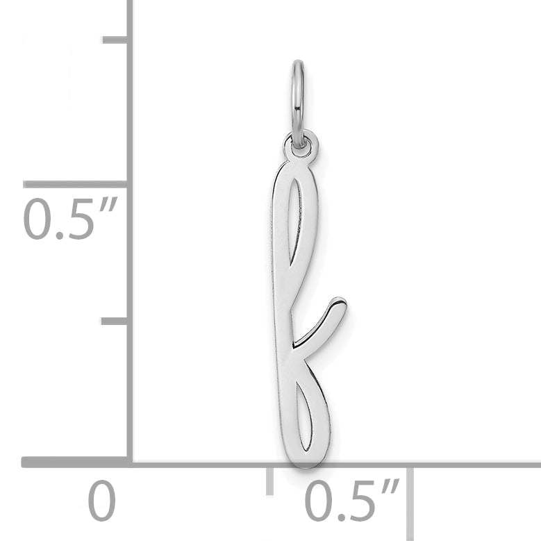 14K Weißgold 14kw Lower Gehäuse Buchstabe F Initiale Charm