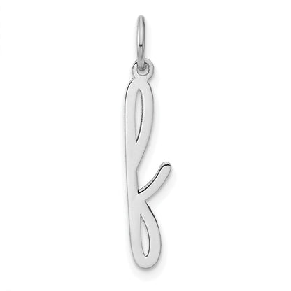 14K Weißgold 14kw Lower Gehäuse Buchstabe F Initiale Charm