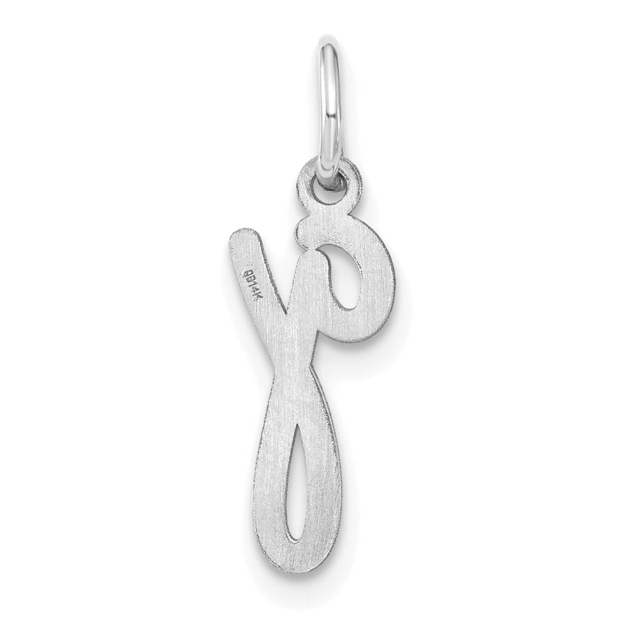 14K Weißgold 14kw Lower Gehäuse Buchstabe G Initiale Charm