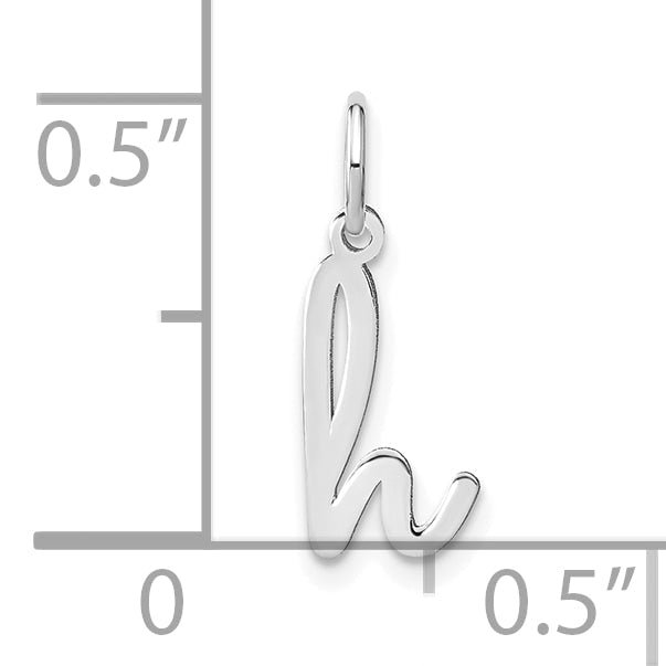 14K Weißgold 14kw Lower Gehäuse Buchstabe H Initiale Charm