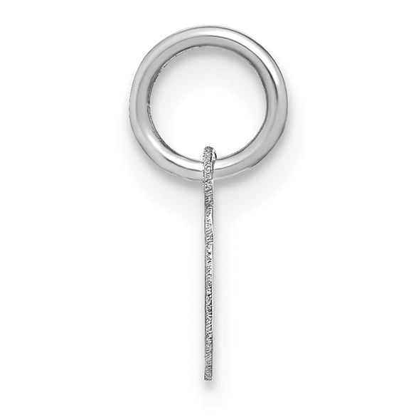 14K Weißgold 14kw Lower Gehäuse Buchstabe I Initiale Charm