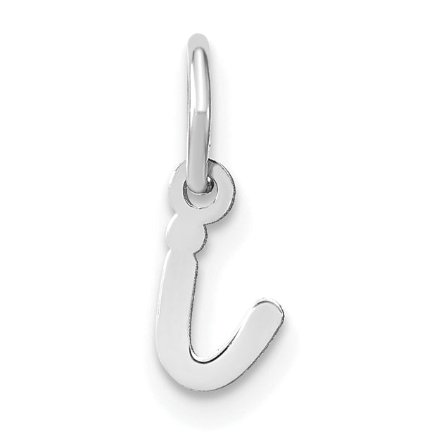 14K Weißgold 14kw Lower Gehäuse Buchstabe I Initiale Charm
