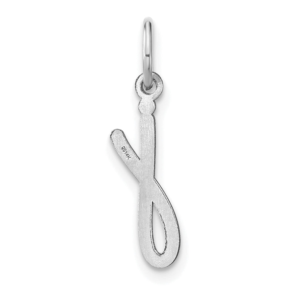 14K Weißgold 14kw Lower Gehäuse Buchstabe J Initiale Charm