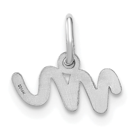 14K Weißgold 14kw Lower Gehäuse Buchstabe M Initiale Charm