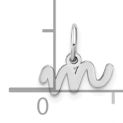 14K Weißgold 14kw Lower Gehäuse Buchstabe M Initiale Charm
