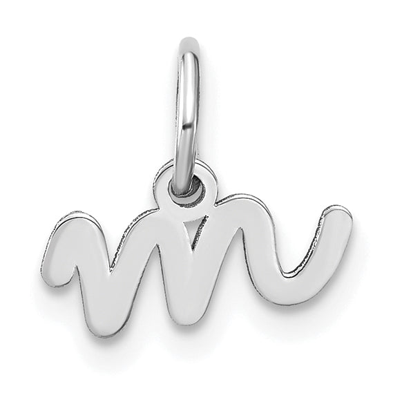 14K Weißgold 14kw Lower Gehäuse Buchstabe M Initiale Charm