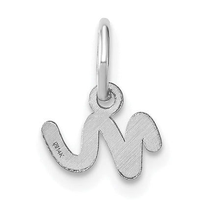 14K Weißgold 14kw Lower Gehäuse Buchstabe N Initiale Charm