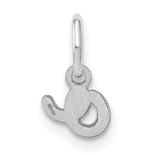 14K Weißgold 14kw Lower Gehäuse Buchstabe O Initiale Charm