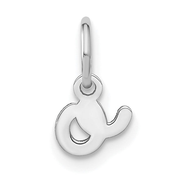 14K Weißgold 14kw Lower Gehäuse Buchstabe O Initiale Charm
