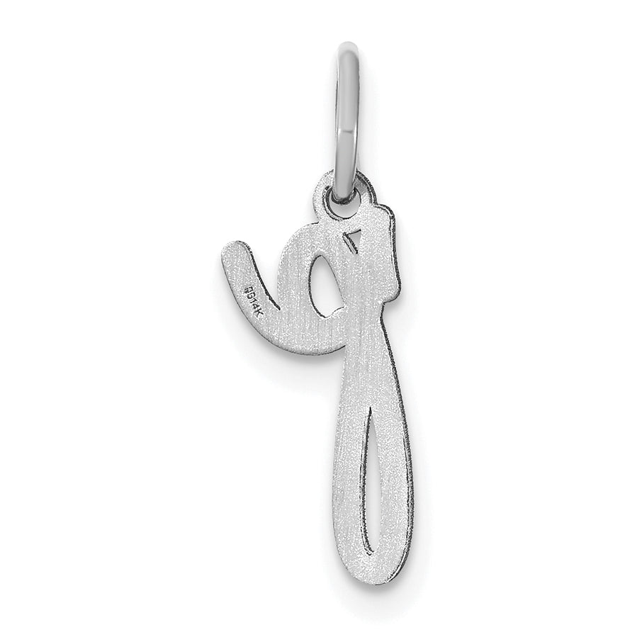 14K Weißgold 14kw Lower Gehäuse Buchstabe P Initiale Charm