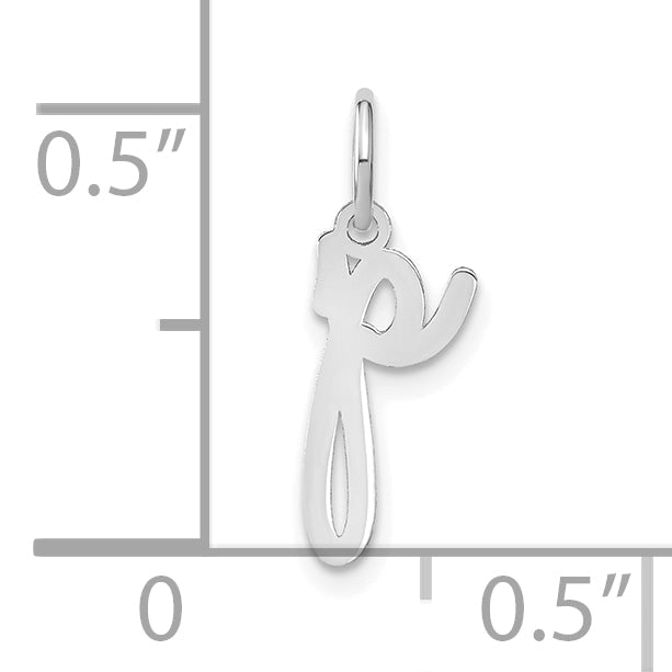 14K Weißgold 14kw Lower Gehäuse Buchstabe P Initiale Charm