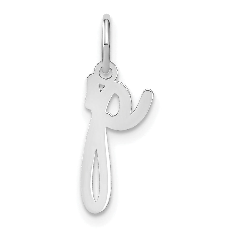 14K Weißgold 14kw Lower Gehäuse Buchstabe P Initiale Charm