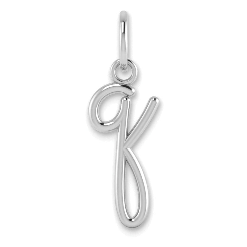14K Weißgold 14kw Lower Gehäuse Buchstabe Q Initiale Charm