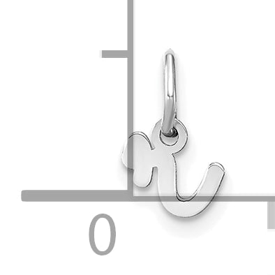 14K Weißgold 14kw Lower Gehäuse Buchstabe R Initiale Charm