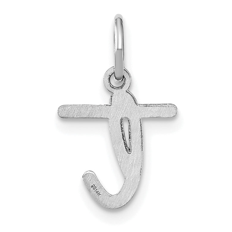14K Weißgold 14kw Lower Gehäuse Buchstabe T Initiale Charm