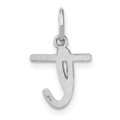 14K Weißgold 14kw Lower Gehäuse Buchstabe T Initiale Charm