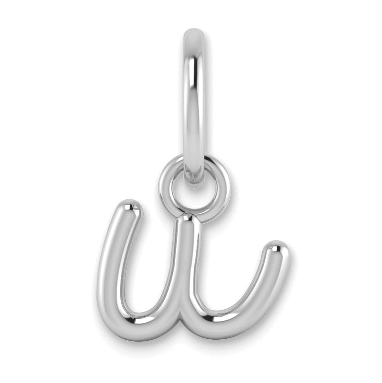 14K Weißgold 14kw Lower Gehäuse Buchstabe U Initiale Charm