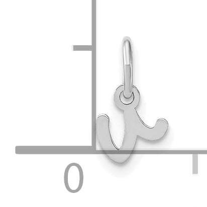 14K Weißgold 14kw Lower Gehäuse Buchstabe V Initiale Charm
